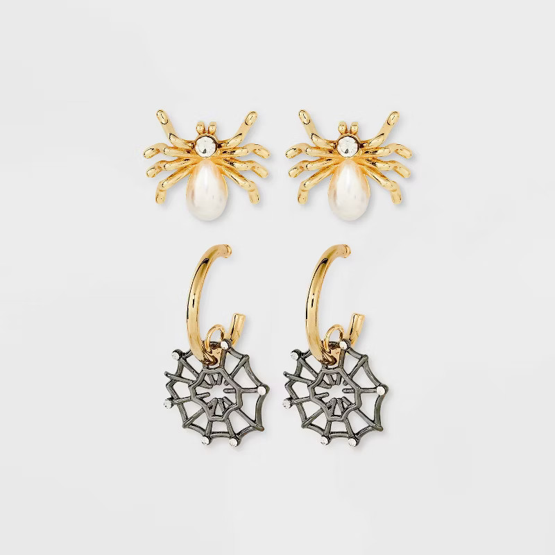 SUGARFIX by BaubleBar 'World Wide Web' Statement Earring Set 2pc - Gold | Target