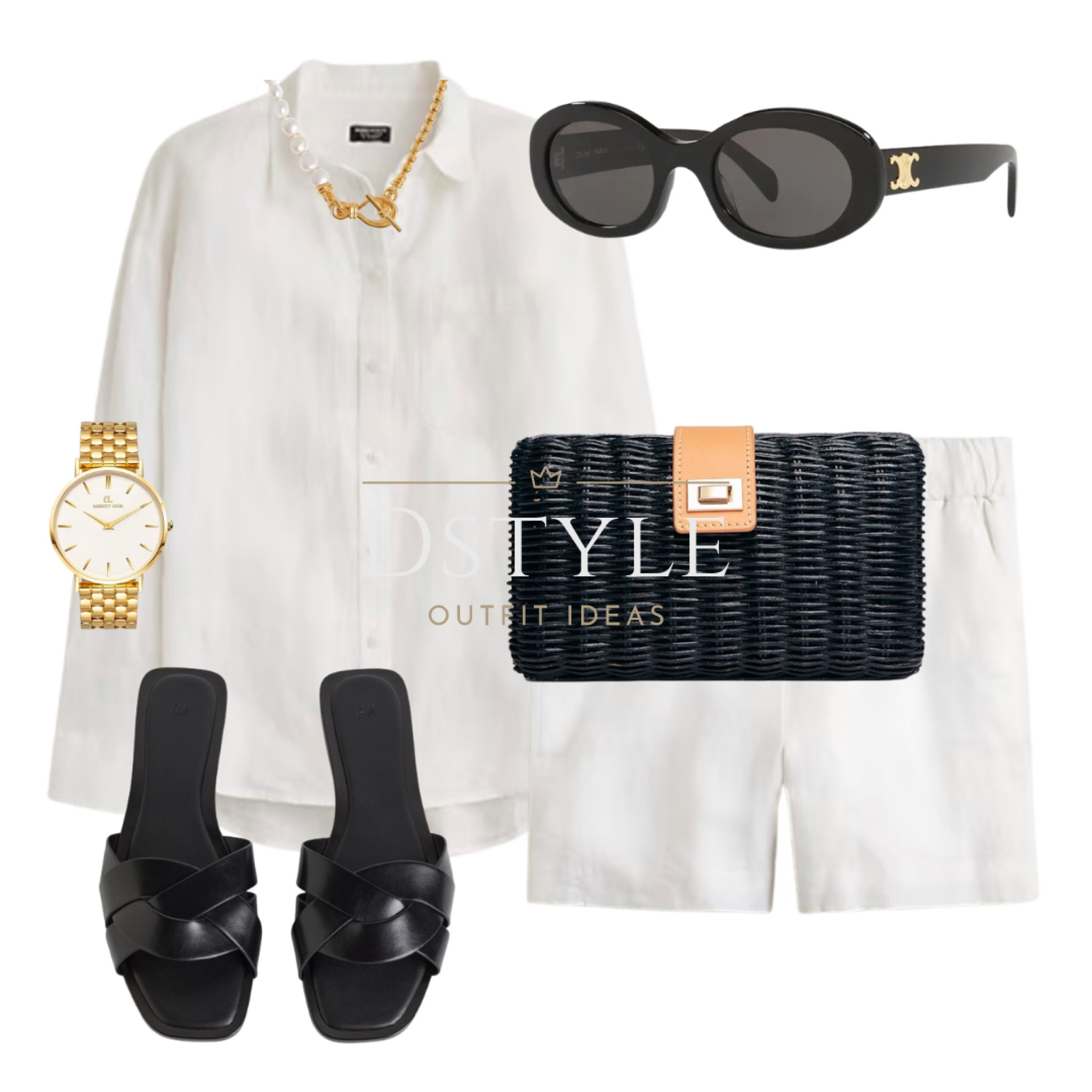 White linen shirt, white linen shorts, black slide sandals, black slides, black flat sandals, black sliders, black straw clutch, vacay look, summer outfit, chic style

#LTKSeasonal #LTKTravel #LTKWorkwear
