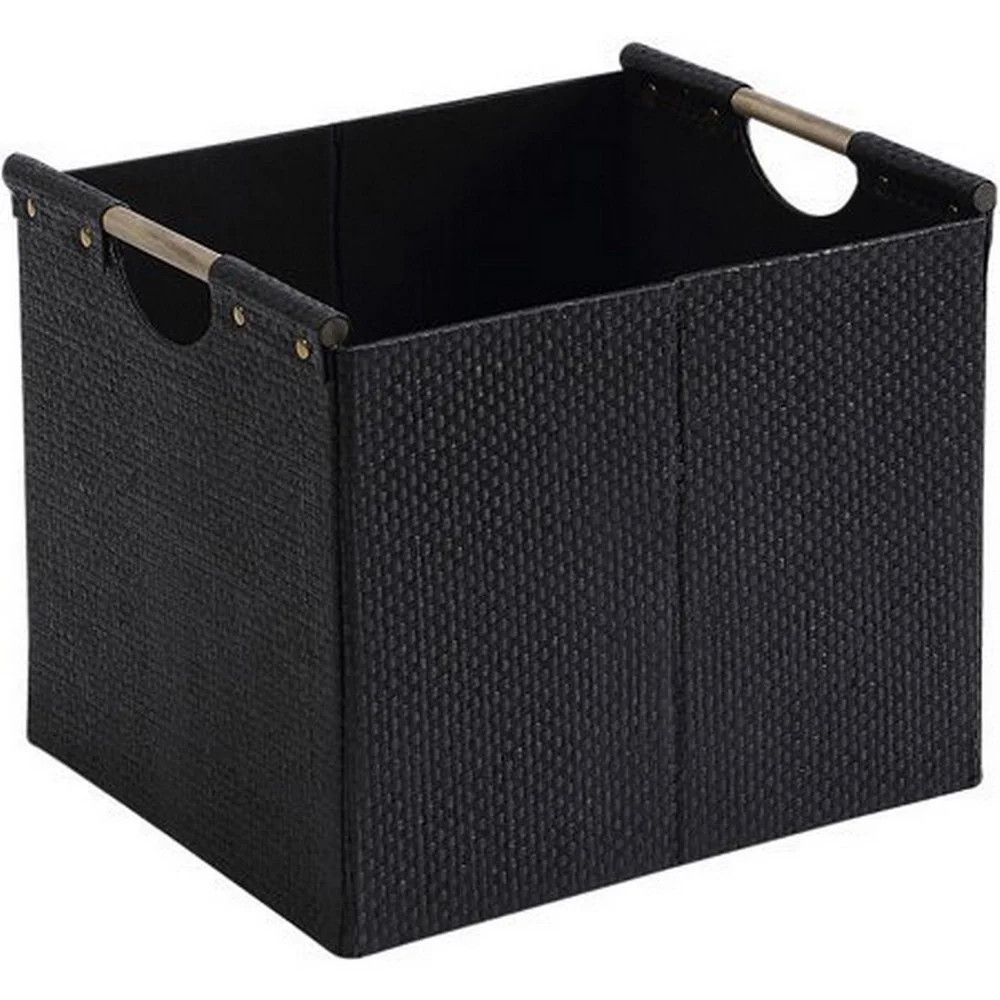 Better Homes & Gardens Fabric Cube Storage Bin (12.75" x 12.75") - Black Weave-1 Piece for Adult | Walmart (US)