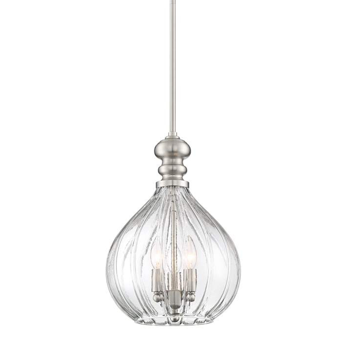 Possini Euro Houten 11 1/2" Wide Nickel and Handcrafted Glass Pendant - #45A83 | Lamps Plus | Lamps Plus