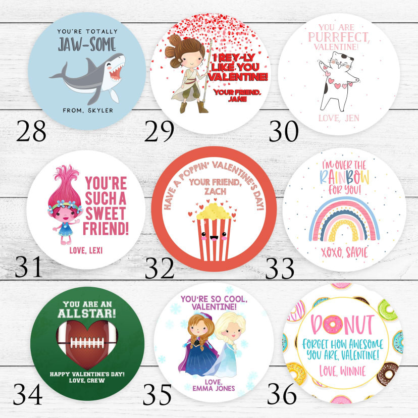 Popcorn Valentine's Stickers | Jane