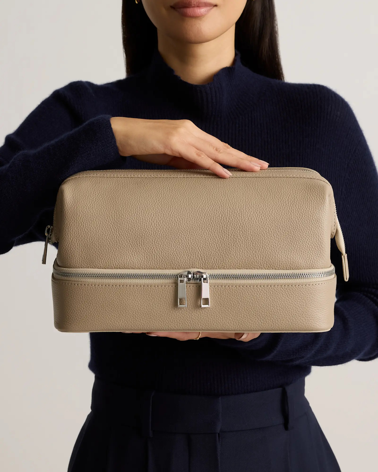 Italian Leather Dual Compartment Toiletry Bag | Quince