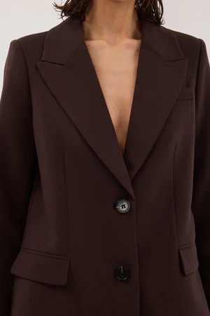 ELLE DARK CHOCOLATE BLAZER | DISSH