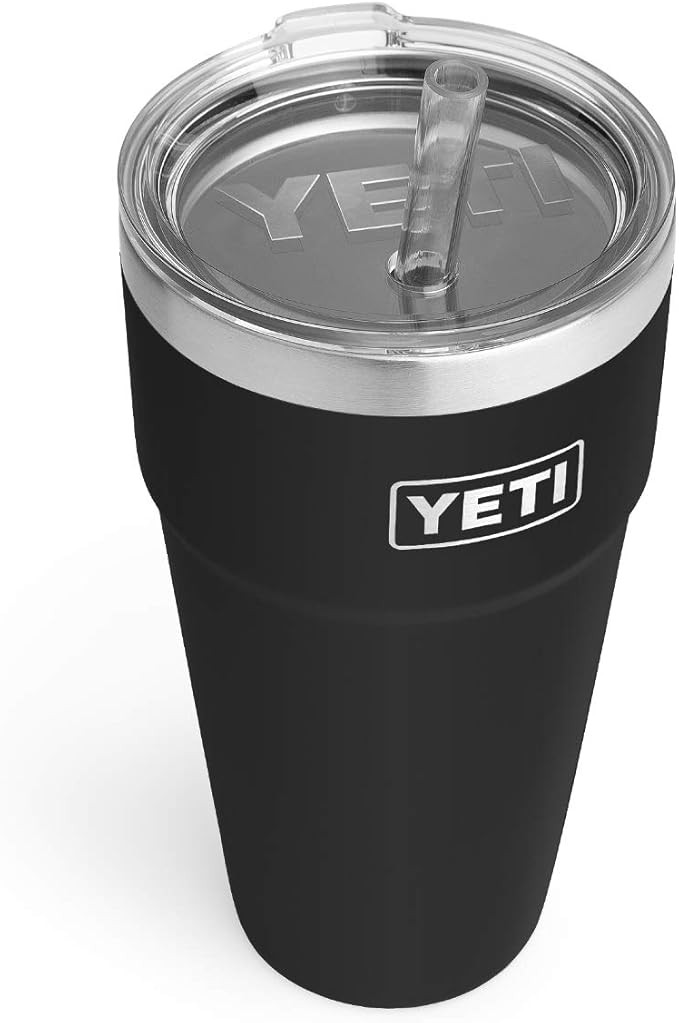 YETI Rambler 26 oz Straw Cup, Vacuum Insulated, Stainless Steel with Straw Lid, Black | Amazon (US)
