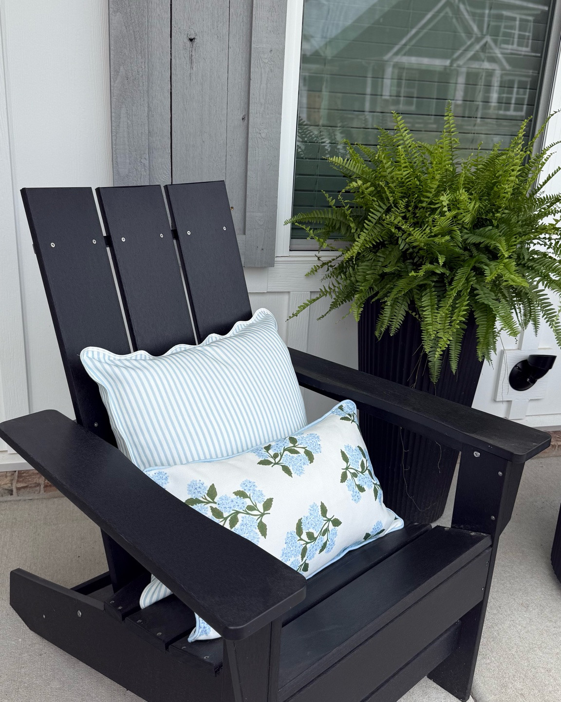 These black Adirondack chairs have been at both of our houses and they are not going anywhere — so durable, so good looking, and they come in so many colors. Linking them in a single chair, two chair, and four chair set so you can find the right option for your front porch or patio 🤍

#LTKHome #LTKSeasonal #LTKSaleAlert