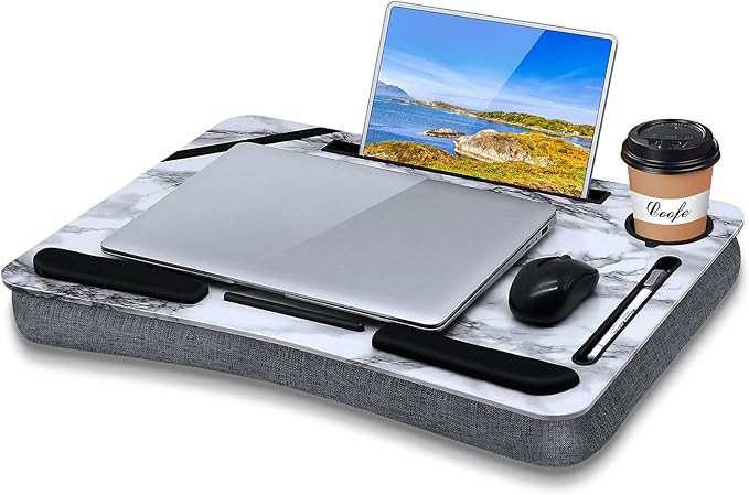 Wood Lap Desk for Laptop & Writing, Pezin & Hulin Large Lap Desk with Cushion, Handle, Wrist Rest (F | Amazon (US)