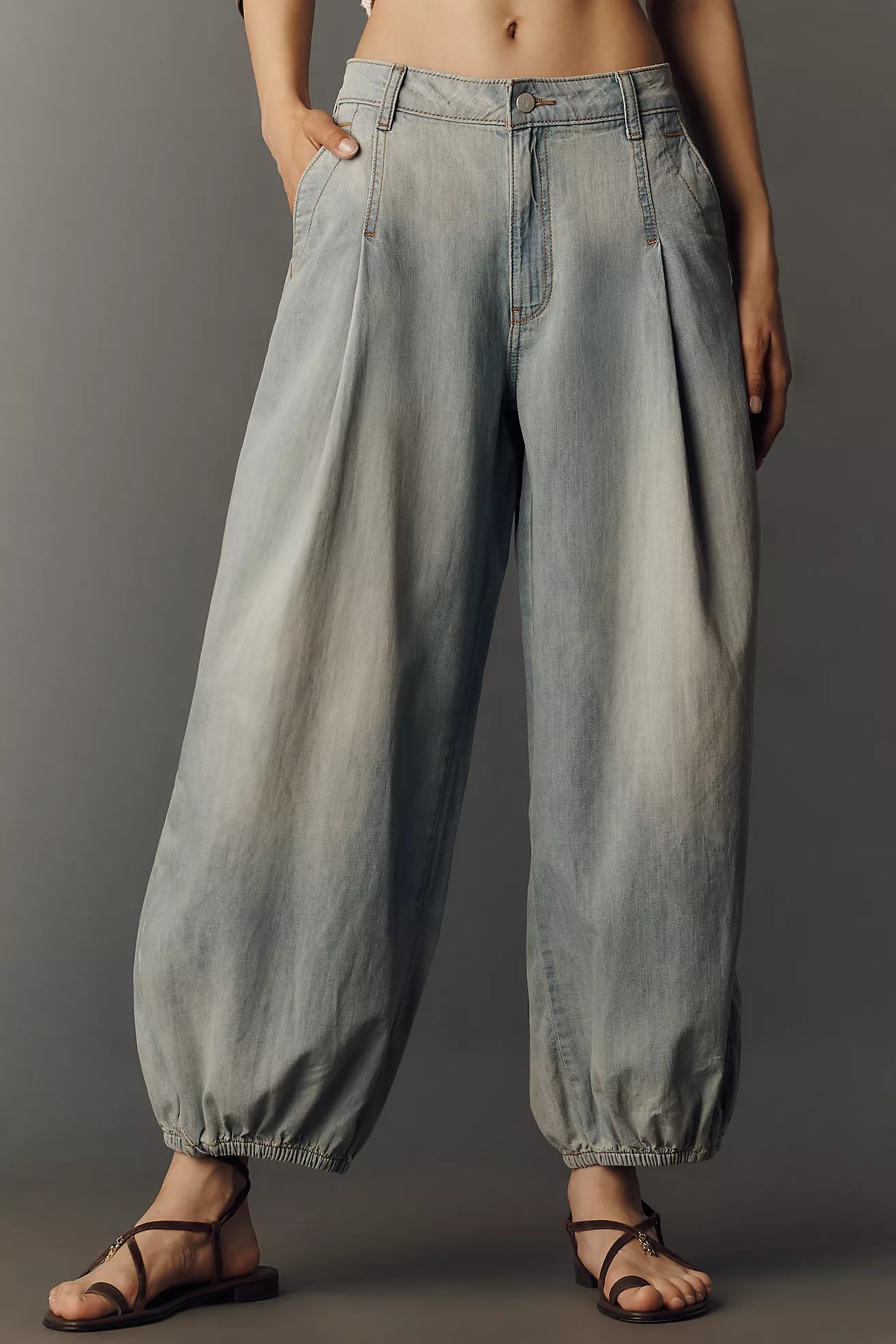 Pilcro Cotton High-Rise Balloon Jeans | Anthropologie (US)