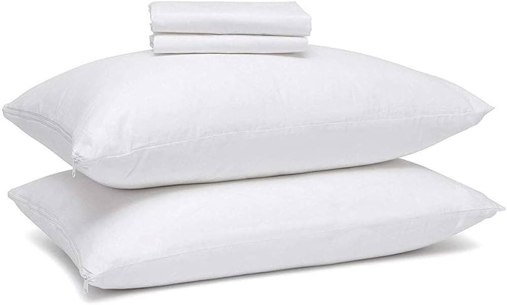 Standard Pillow Protectors 100% Cotton, Quality Materials & Breathable Pillow Covers, Machine Was... | Amazon (US)