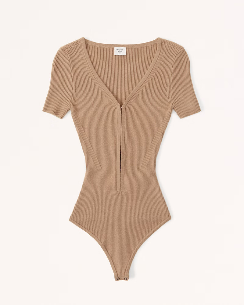 Women's Short-Sleeve Hook-and-Eye Bodysuit | Women's Tops | Abercrombie.com | Abercrombie & Fitch (US)