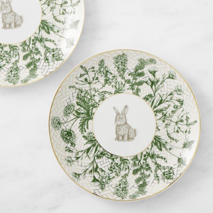 Garden Lattice Salad Plates, Set of 4, Bunny | Williams-Sonoma