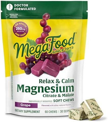MegaFood Relax + Calm Magnesium Complex with Magnesium Citrate & Malate for Heart Health, Muscle ... | Amazon (US)