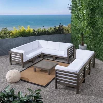 Ajanai Acacia 7 - Person Modular Patio Conversation Set with Cushions | Wayfair North America