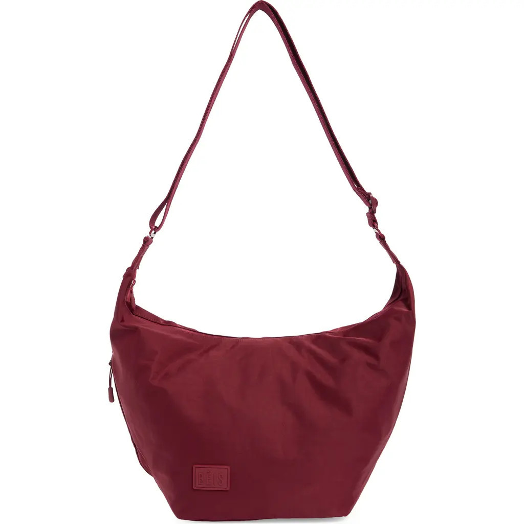 Béis The Crescent Catchall Crossbody Bag in Burgundy at Nordstrom | Nordstrom