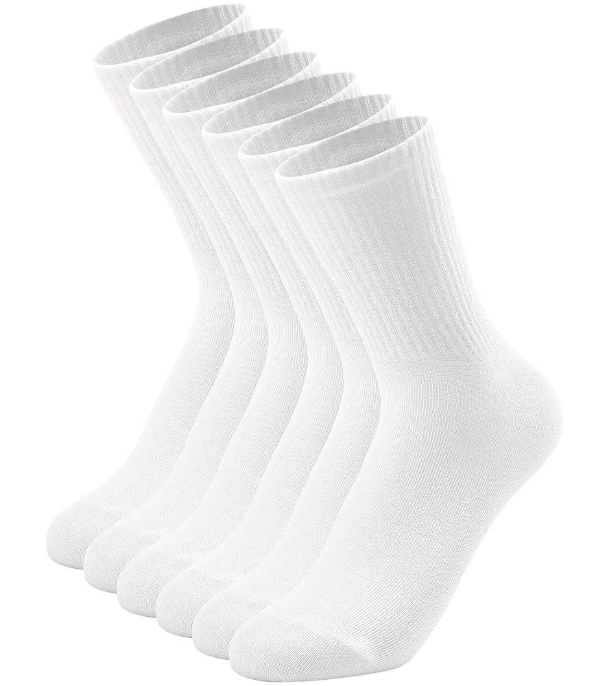 DOKUTOKU 3-12 Pack Womens Crew Socks Size 6-9 LightWeight Thin Casual Calf Socks | Amazon (US)