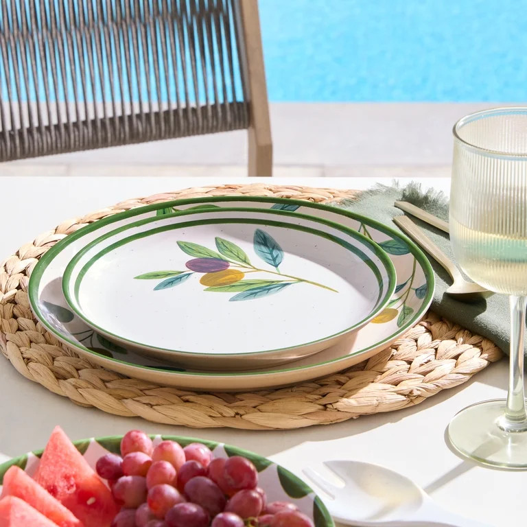 Better Homes and Gardens Bamboo Melamine Olive Salad Plate, 8.75-inch, Olive Beige | Walmart (US)