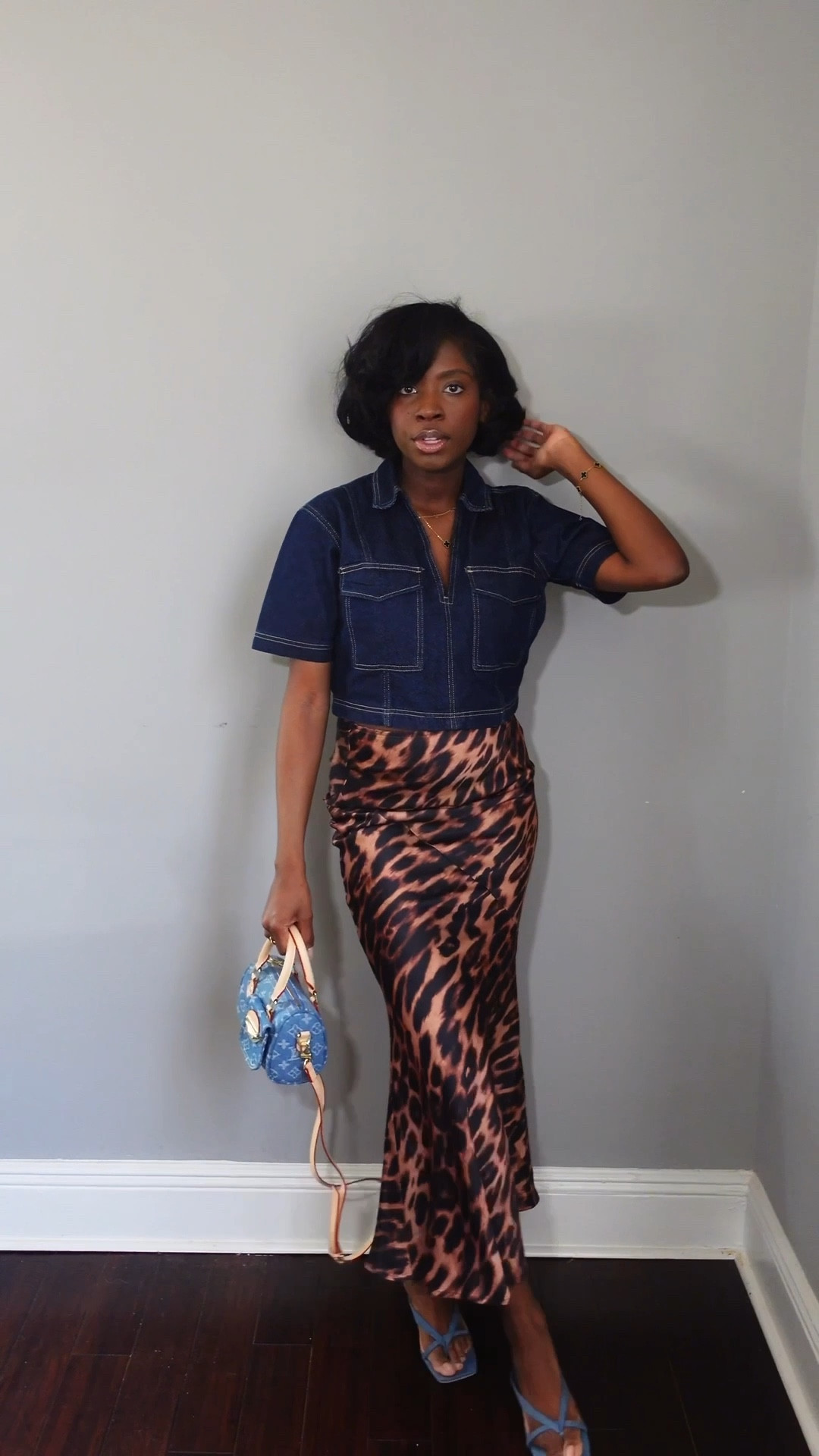 What I’m wearing, pregnancy style edition! Cute denim top + leopard skirt for the win!! #denimoutfit #lvnanospeedy #minibag #springoutfits

#LTKStyleTip #LTKSpringSale #LTKBump