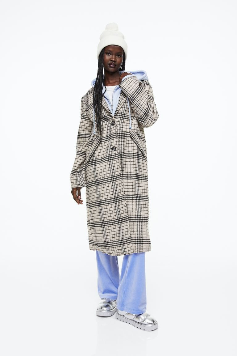 Coat - Light beige/plaid - Ladies | H&M US | H&M (US + CA)