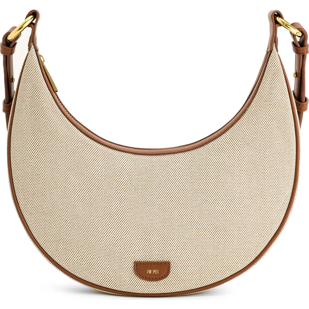 JW PEI Carly Canvas Saddle Shoulder Bag in Beige at Nordstrom | Nordstrom
