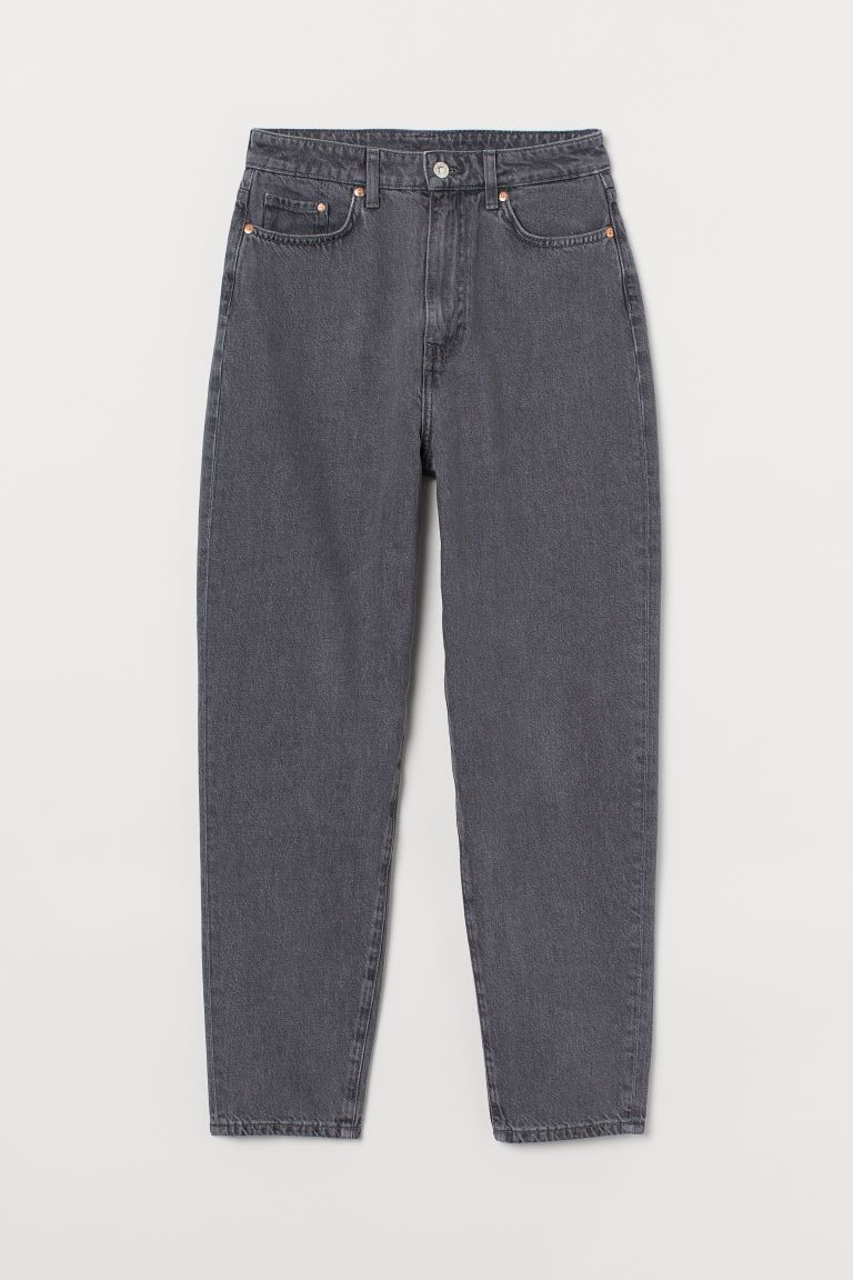 H & M - Mom Loose-fit Ultra High Jeans - Gray | H&M (US + CA)