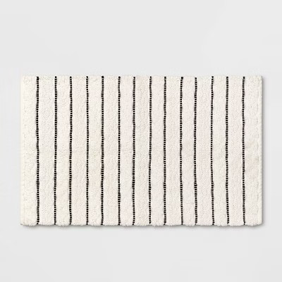 Striped Bath Rug White/Black - Opalhouse™ | Target