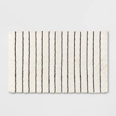 Striped Bath Rug White/Black - Opalhouse™ | Target