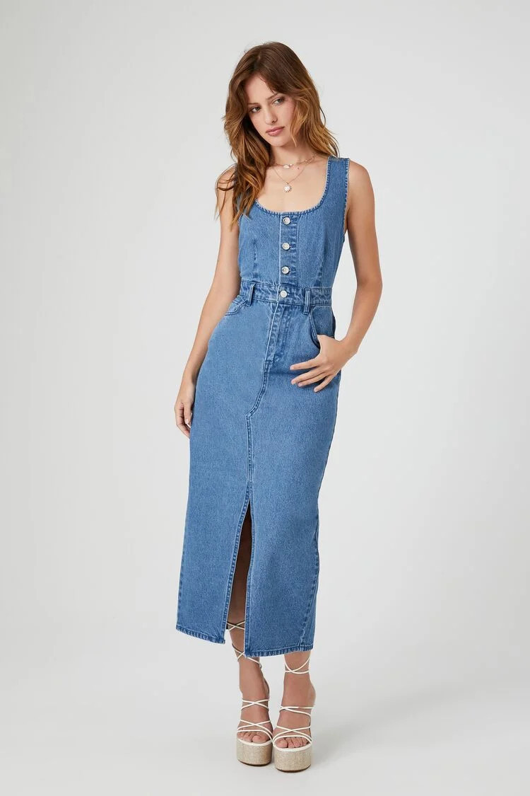 Sleeveless Denim Midi Dress | Forever 21 (US)