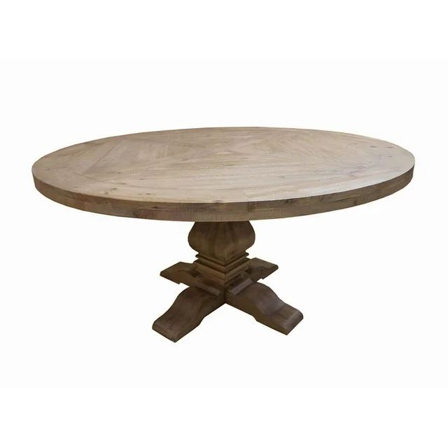 Florence Round Pedestal Dining Table Rustic Smoke | Walmart (US)