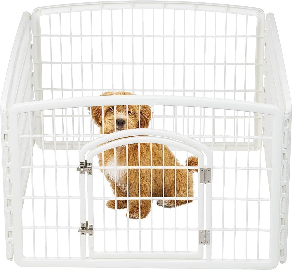 IRIS USA Dog Playpen, 4-Panel 24" Pet Playpen with Door, Puppy Playpen, Indoor/Outdoor Dog Pen, 3... | Amazon (US)