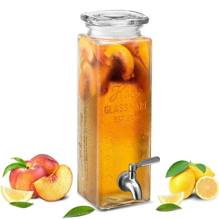 Kook 80-Oz Rectangular Glass Beverage Dispenser with Spigot Mason Jar Drink Dispenser - Walmart.c... | Walmart (US)