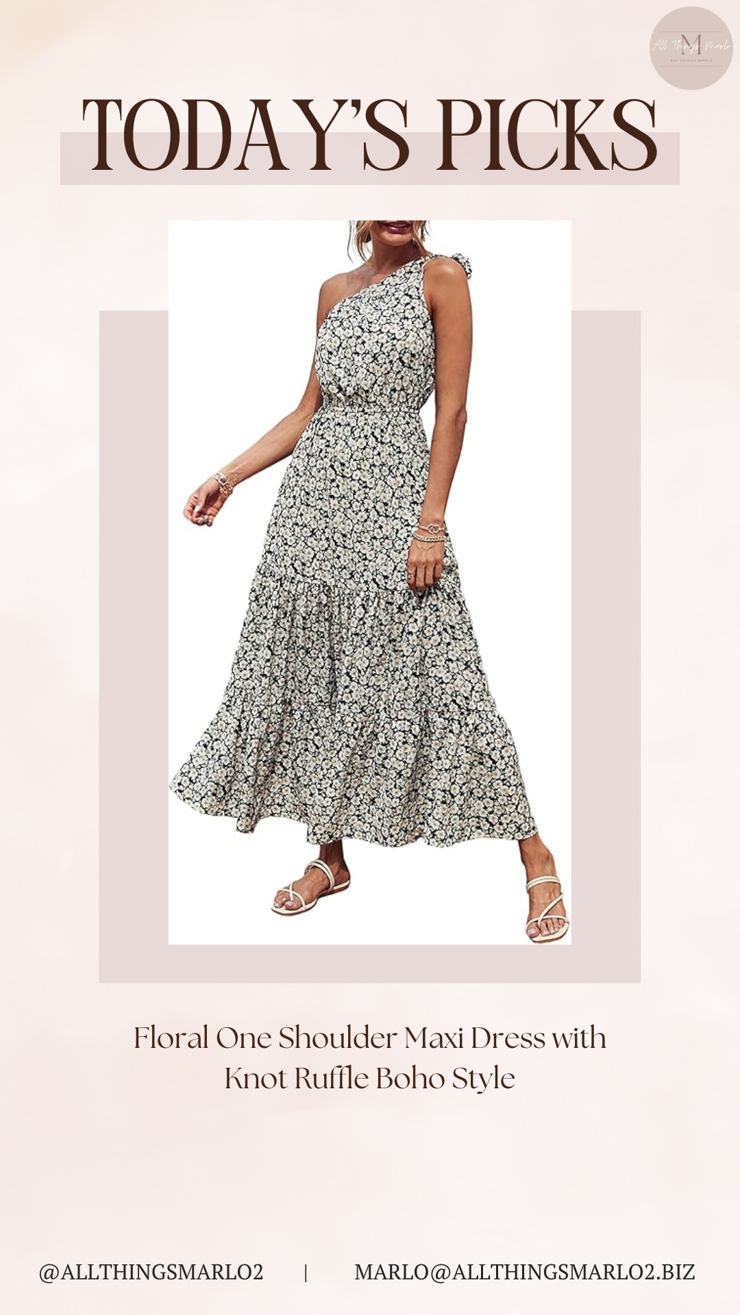 Floral One Shoulder Maxi Dress with Knot Ruffle Boho Style 

 #LTKSeasonal #LTKWorkwear #LTKTravel