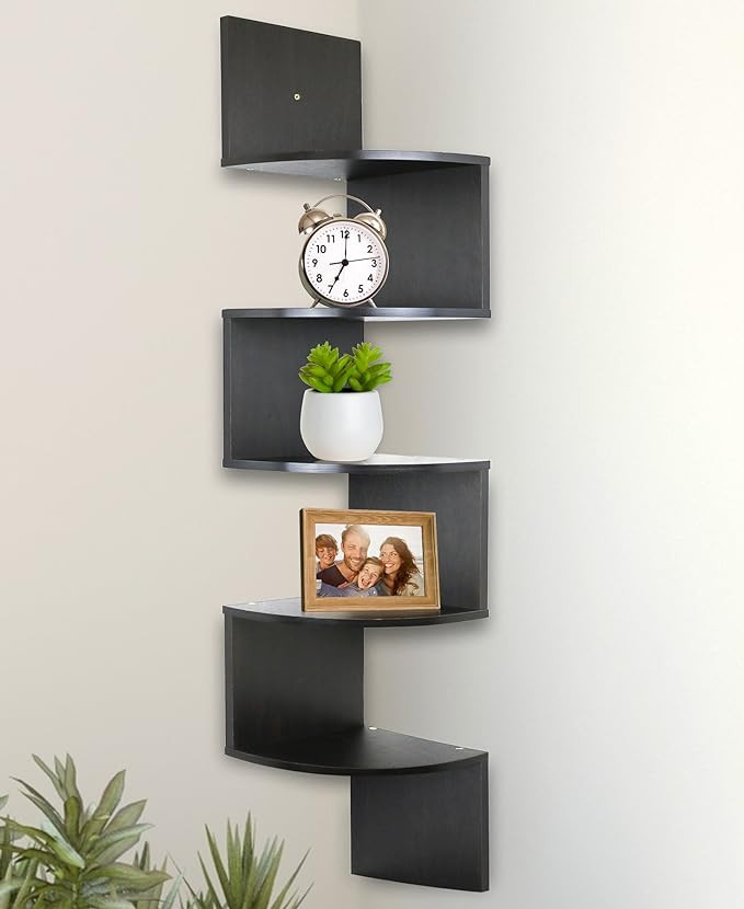 Corner Shelf, Greenco 5 Tier Shelves for Wall Storage, Easy-to-Assemble Floating Wall Mount Shelv... | Amazon (US)