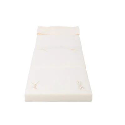 Outdoor Reclining Chaise Lounge Cushion with Headrest - Cream Fabric | Wayfair North America