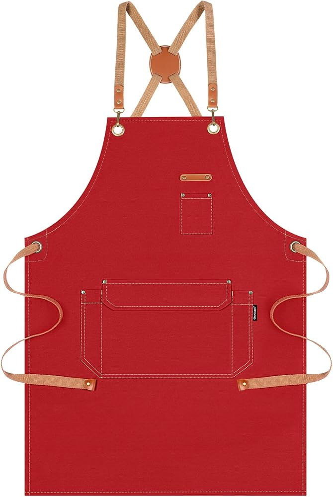 Genixart Chef Apron for Men Women with Gift Box Pack, Cross Back Apron with Pockets for Kitchen C... | Amazon (US)