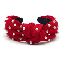 Red Knotted Headband Beaded Pearl Hair Accessory | Etsy (US)