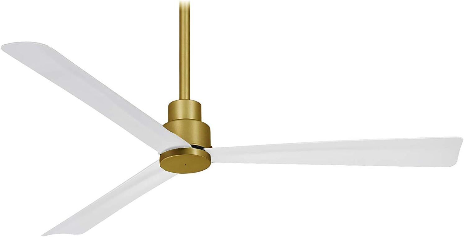 Minka-Aire F787-SBR/WHF, Simple 52 Inch Protruding Mount Ceiling Fan in Soft Brass with Flat Whit... | Amazon (US)