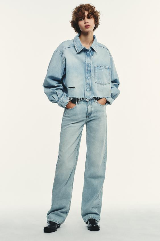 MID-RISE WIDE-LEG TRF JEANS | Zara UK