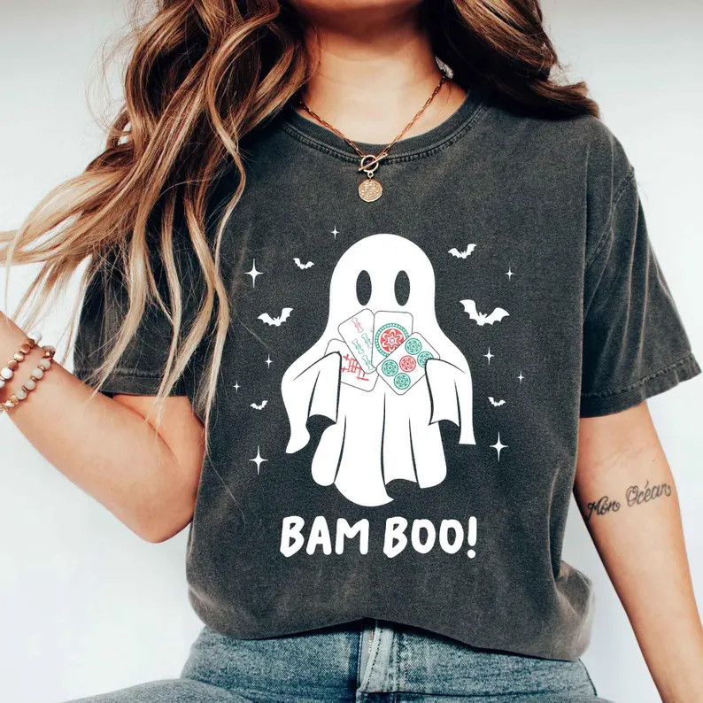 Bam BOO Halloween Mahjong Shirt, Ghost Mahjong Tee, Spooky Season Game Shirt, Mahjong Group Costu... | Etsy (US)