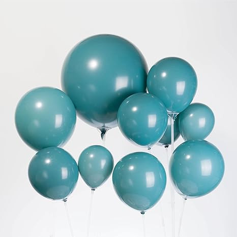 Teal blue Balloons Different sizes 105 Pack 18/12/10/5 inch Dark teal Balloons for bear Baby show... | Amazon (US)