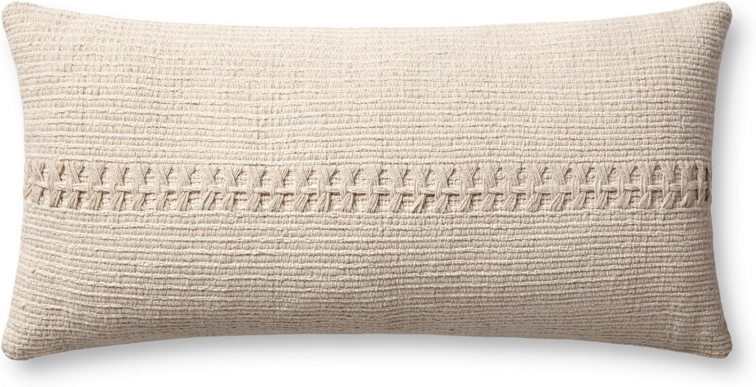 Loloi Chris Loves Julia Harvey Collection PCJ0018 Ivory 12'' x 27'' Cover w/Down Pillow | Amazon (US)