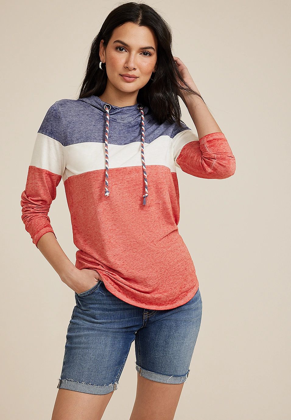 Americana Colorblock Hoodie | Maurices