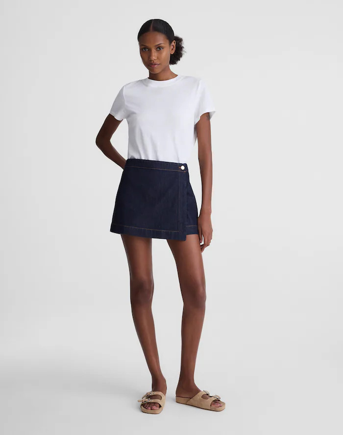 Denim Wrap Mini Skort | Madewell