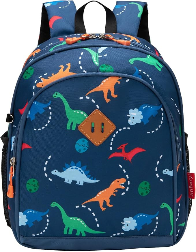 Toddler Backpack Boys, 12 Inch Kids Backpack for Preschool or Kindergarten, Dinosaur Navy Blue | Amazon (US)