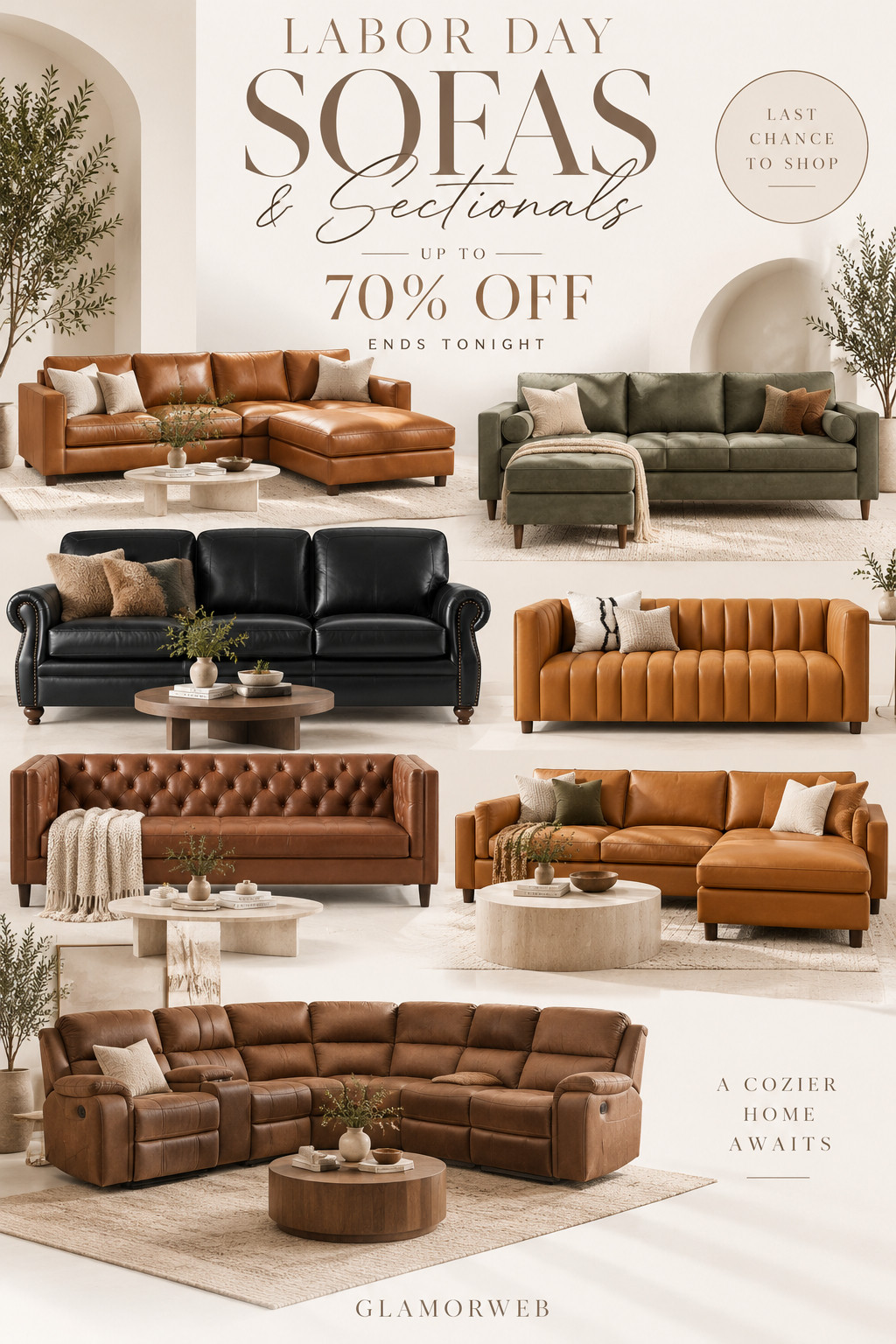 Wayfair Labor Day sofa finds I’d actually want in my living room 🤎 From cozy leather sectionals and deep-seat sofas to classic black leather and oversized reclining styles, these pieces make a fall living room feel instantly warmer and more elevated. The Wayfair Labor Day Sale is up to 70% off and ends tonight, so this is your last chance to check the deals before prices go back up.

#wayfair #wayfairfinds #wayfairsale #labordaysale #labordaydeals #wayfairfurniture #sofasale #sectionalsofa #leathersofa #leathersectional #recliningsectional #livingroomfurniture #falllivingroom #fallhome #livingroomrefresh #cozylivingroom #neutralhome #homefinds #furnituredeals #livingroominspo #homeinspo #sofafinds #sectionalfurniture #modernlivingroom #cozyhome #fallhomedecor 

 #LTKSeasonal #LTKHome #LTKSaleAlert