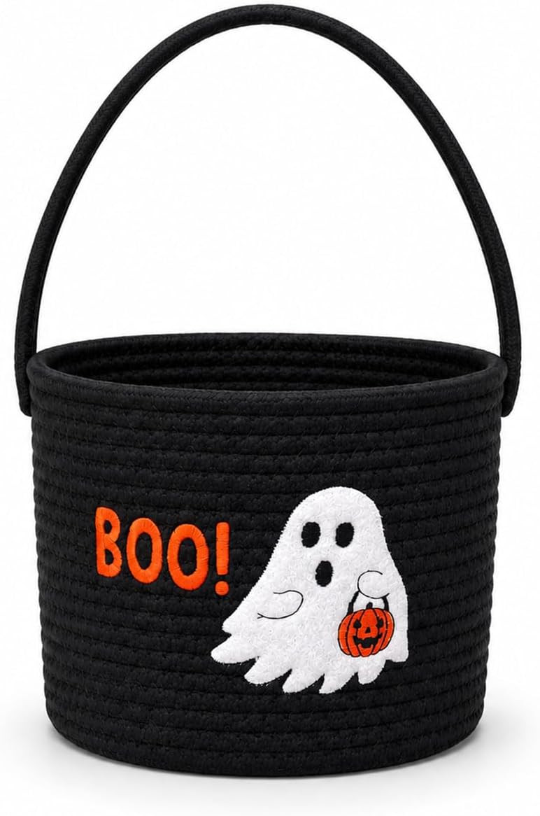 Halloween Basket, Trick or Treat Basket, Boo Baskets, Black Boo | Amazon (US)