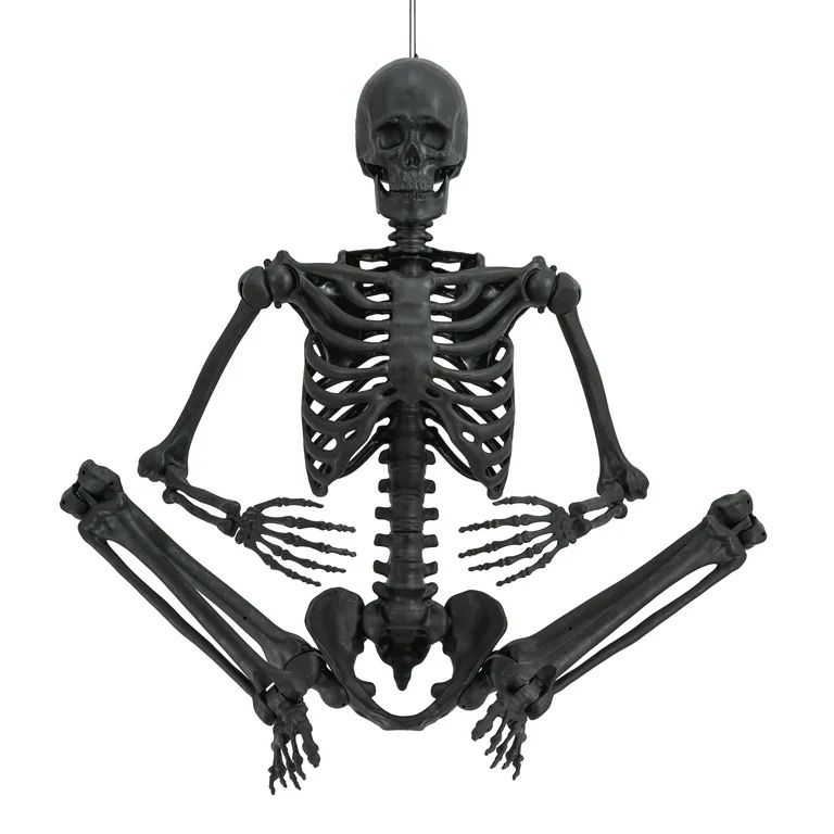 Halloween 5' Black Poseable Skeleton Outdoor Decor by Way To Celebrate | Walmart (US)