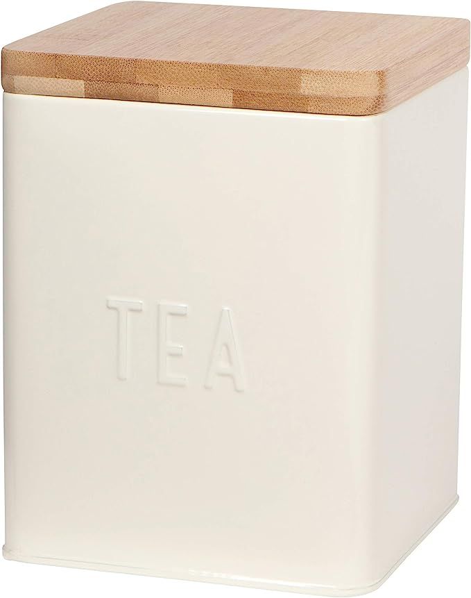 Now Designs Square Tea Tin, Ivory, Vintage Diner Print | Amazon (US)