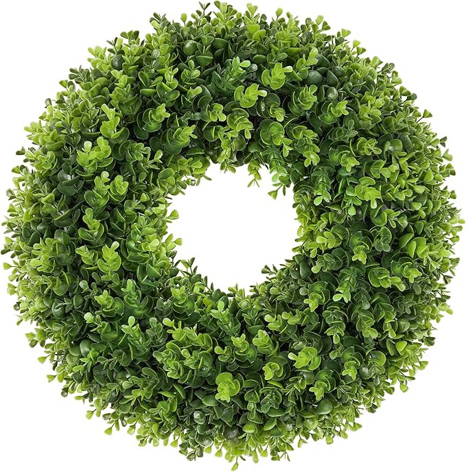 20 Inch Boxwood Front Door Wreaths, Spring and Summer Outdoor Wreath for Front Door, All Seasons ... | Amazon (US)