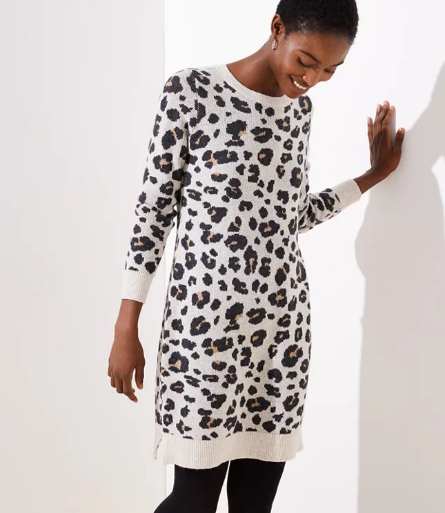 Leopard Sweater Dress | LOFT | LOFT