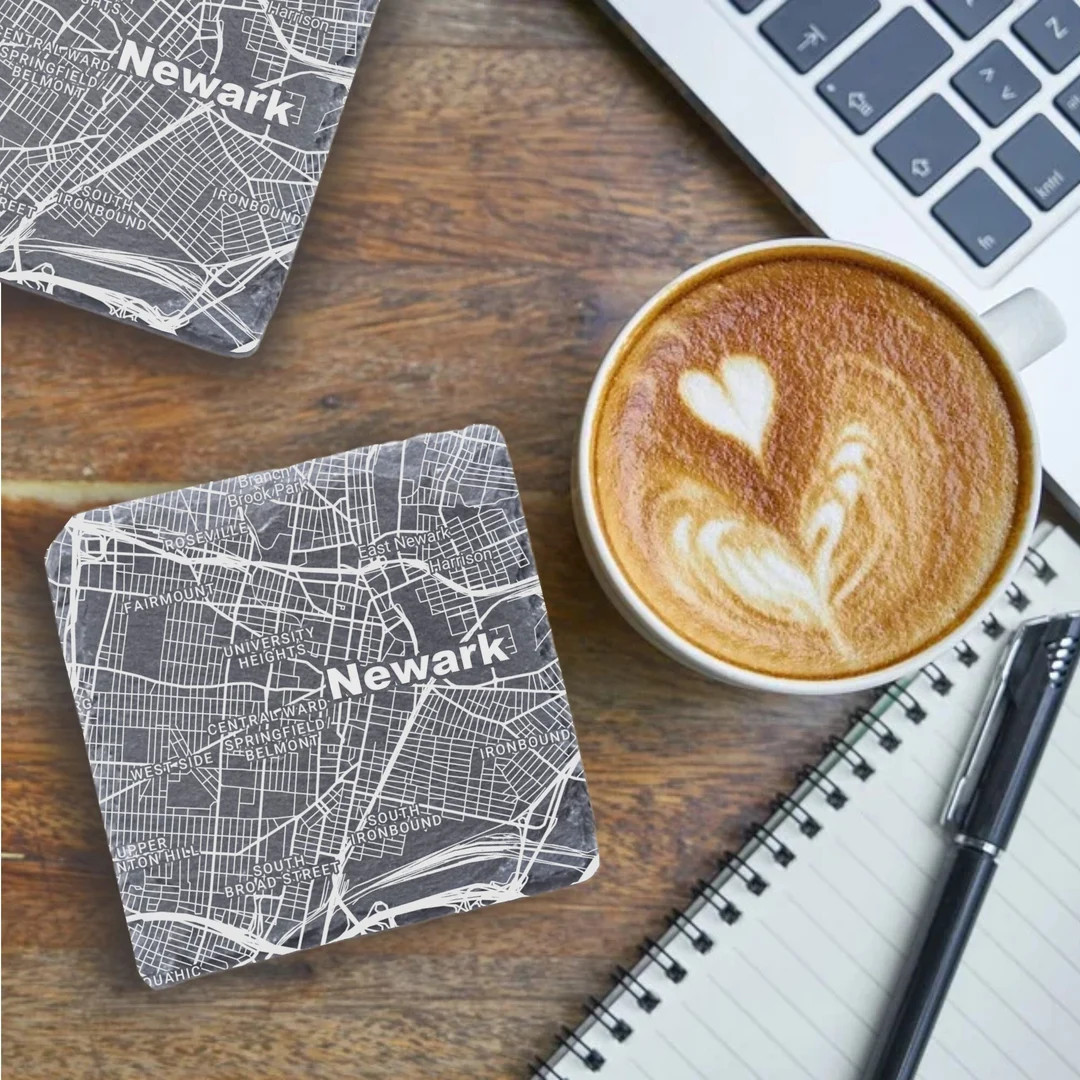 Newark Street Map Coaster, Newark NJ Decor, Housewarming, Newark NJ Gift, Coaster Set, Realtor Cl... | Etsy (US)