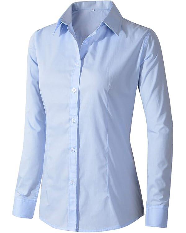 Beninos Women's Formal Work Wear White Simple Shirt | Amazon (US)
